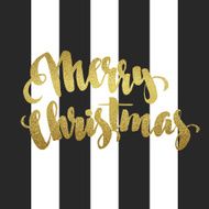 Merry Christmas gold glittering lettering design N2