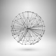 Wireframe mesh polygonal sphere N3