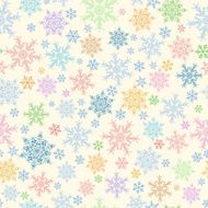 Seamless pattern of snowflakes multicolored on beige N4