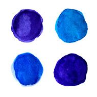 Set of bright blue watercolor spots for your design