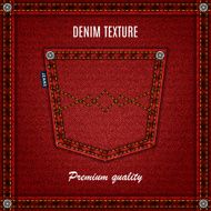 jeans red texture with pocket denim background