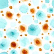Light Blue and Orange Watercolor Spots Pattern N2