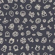 Halloween Seamless Pattern With Icons Dark
