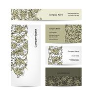 Business cards design floral ornament N4
