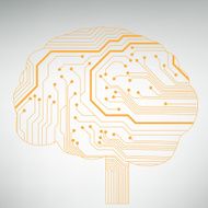Circuit board computer brain Vector illustration N11