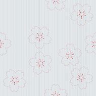 Classic japanese quilling Sashiko with sakura flowers Seamless pattern N2