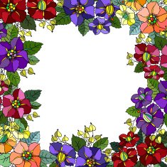 abstract floral frame N34