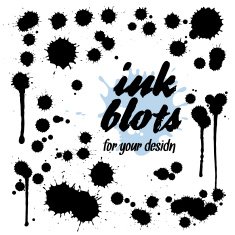 Set of ink blots for your design Flat style N2