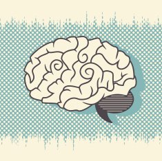 brain retro style