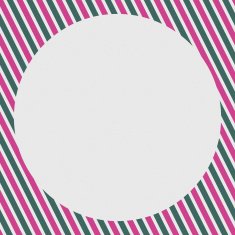 White textured paper with green and pink stripe border