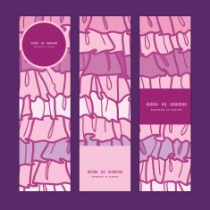 Vector pink ruffle fabric stripes vertical banners set pattern ...