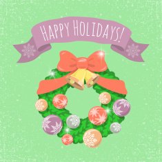 Christmas Wreath with Ribbon N2