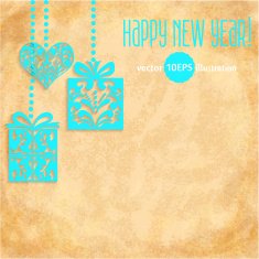 Vector Vintage Happy New Year card design N3