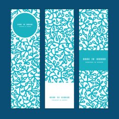 Vector abstract underwater plants vertical banners set pattern background N2