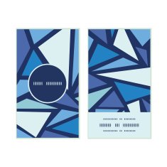Vector abstract ice chrystals vertical round frame pattern business cards N2