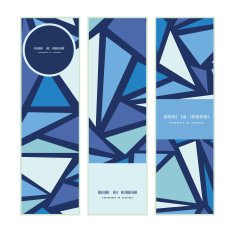 Vector abstract ice chrystals vertical banners set pattern background