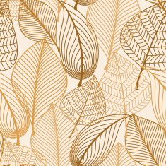 Atumnal seamless pattern with brown leaves N2