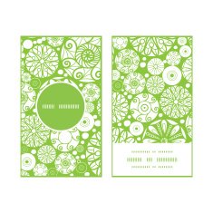 Vector abstract green and white circles vertical round frame pattern N2