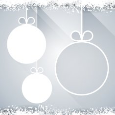 Christmas paper balls on light background