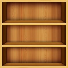 Wooden Bookshelves Background