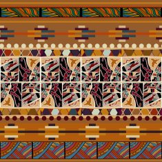 African seamless texture with animals