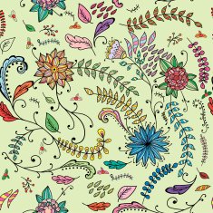 seamless pattern with abstract colorful flowers N2