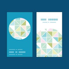 Vector colorful pastel triangle texture vertical round frame pattern business