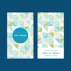 Vector colorful pastel triangle texture vertical round frame pattern business N2