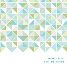 Vector colorful pastel triangle texture horizontal frame seamless pattern background