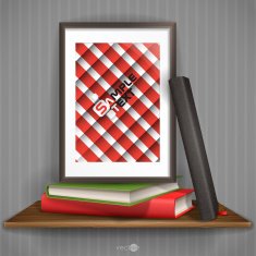 Wood Shelf With Photo Frame