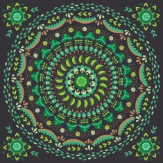 Round abstract pattern Ornamental background Eco style