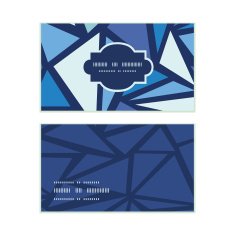 Vector abstract ice chrystals horizontal frame pattern business cards set N2