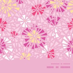 Vector pink abstract triangles horizontal frame seamless pattern background