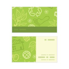 Vector environmental horizontal stripe frame pattern business cards set