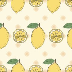 Seamless fruit pattern of lemons