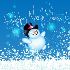 Christmas card Happy snowman N3