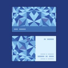 Vector blue triangle texture horizontal stripe frame pattern business cards