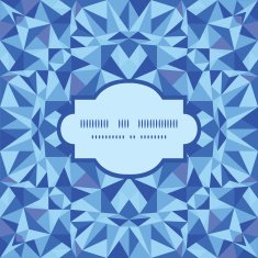 Vector blue triangle texture frame seamless pattern background