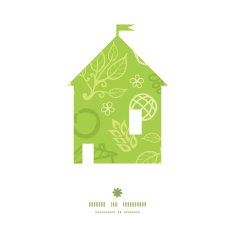Vector environmental house silhouette pattern frame N2