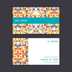 Vector colorful triangle texture horizontal stripe frame pattern business cards N2