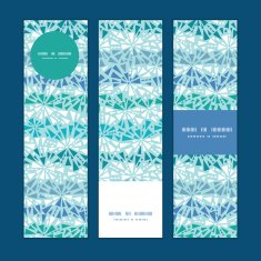 Vector abstract ice chrystals texture vertical banners set pattern background
