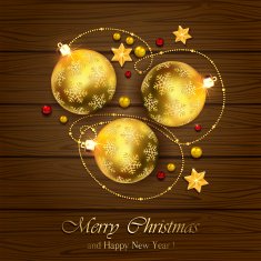 Christmas balls on wooden background N2