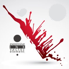 Artistic abstract dirty ink template scanned element