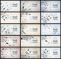 Business cards collection with technology style elements vector designs