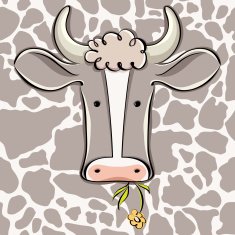 Cow head vector cartoon style icon