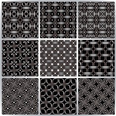 Metal netting seamless patterns set