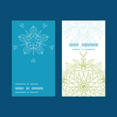 Vector abstract plants mandalas vertical round frame pattern business cards N2