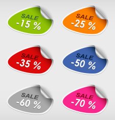 Colorful stickers discsount sale template N2