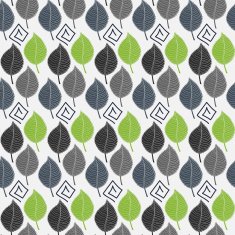 Seamless pattern with autumn leaves in green and gray tones N2