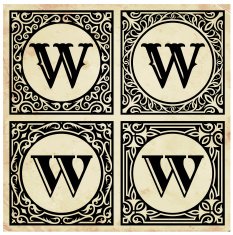 Old Paper with Decorative Letter W N2